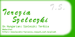 terezia szeleczki business card