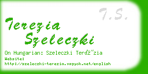 terezia szeleczki business card